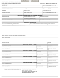Document preview: Form STD.631 Excluded Employee Grievance - California