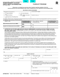 Form STD.701R Reimbursement Account Enrollment Authorization - California