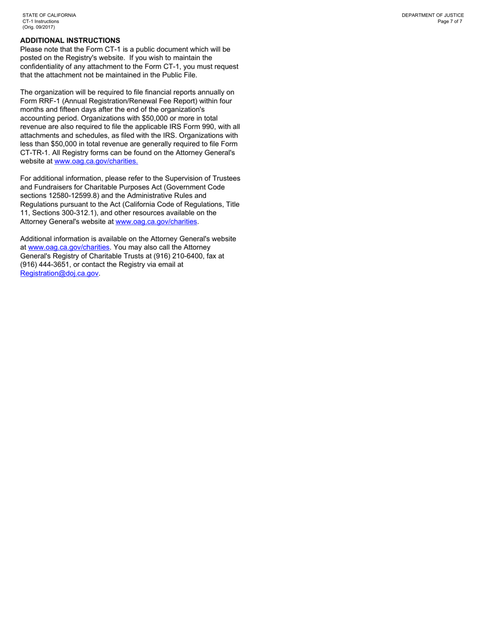 Form CT-1 Initial Registration Form - California, Page 7