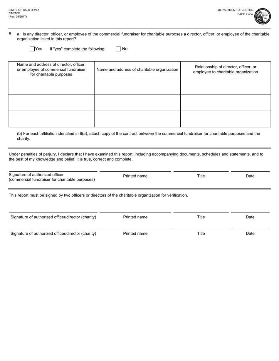 Form CT-2TCF Annual Financial Report - Thrift Stores - California, Page 2