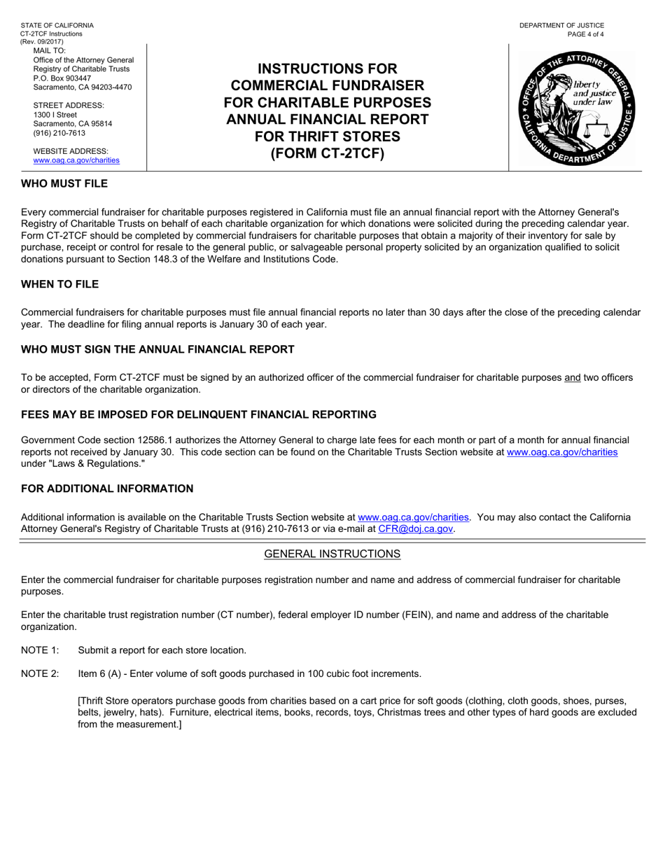 Form CT-2TCF Annual Financial Report - Thrift Stores - California, Page 4