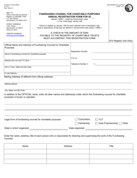 Form CT-3CF Annual Registration Form - Fundraising Counsel - California