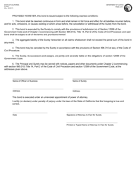 Form CT-4CF Surety Bond Form - California, Page 2