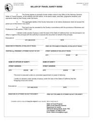 Form JUS8805 Seller of Travel Surety Bond - California, Page 2