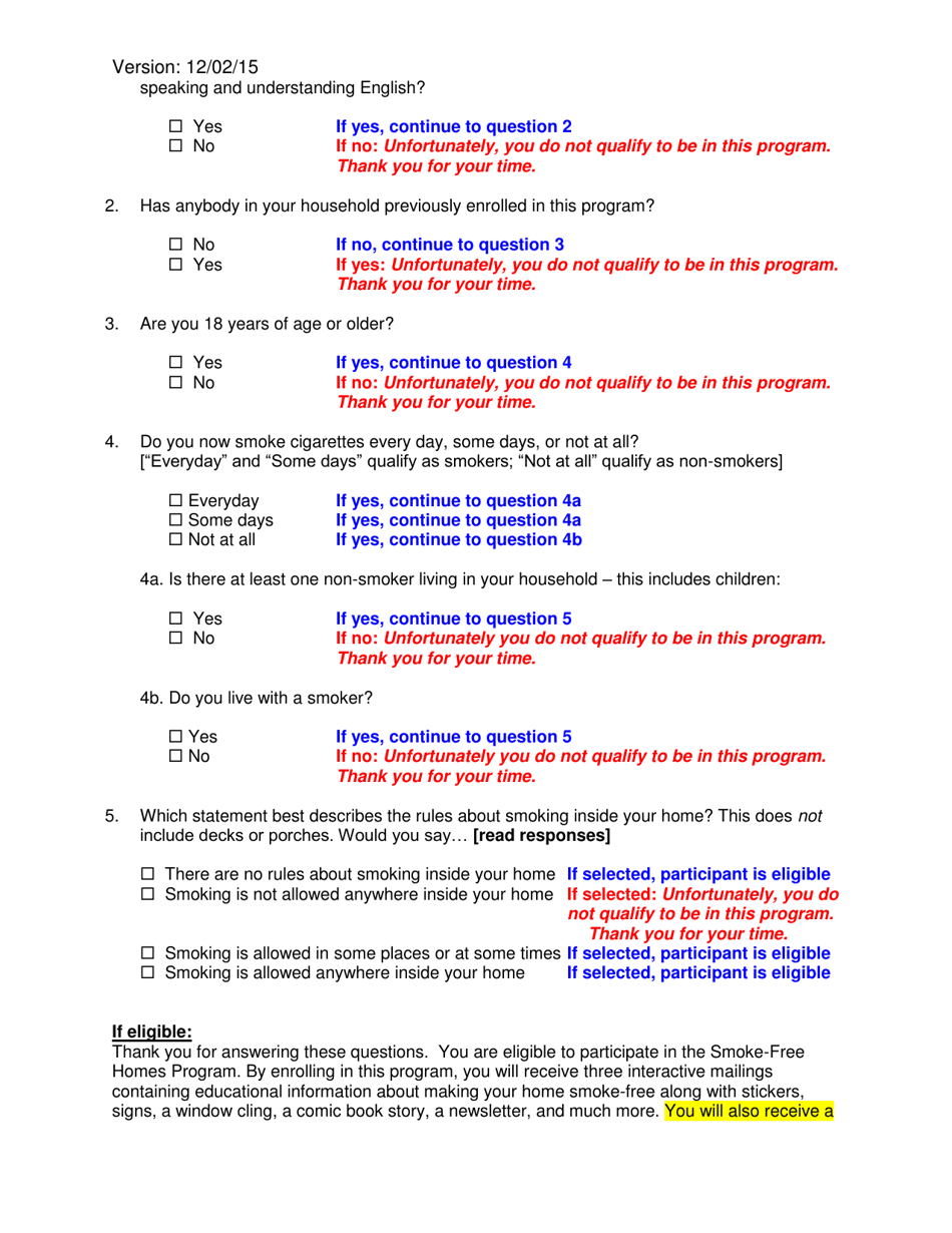 Recruitment Script  Eligibility Screener - California, Page 2