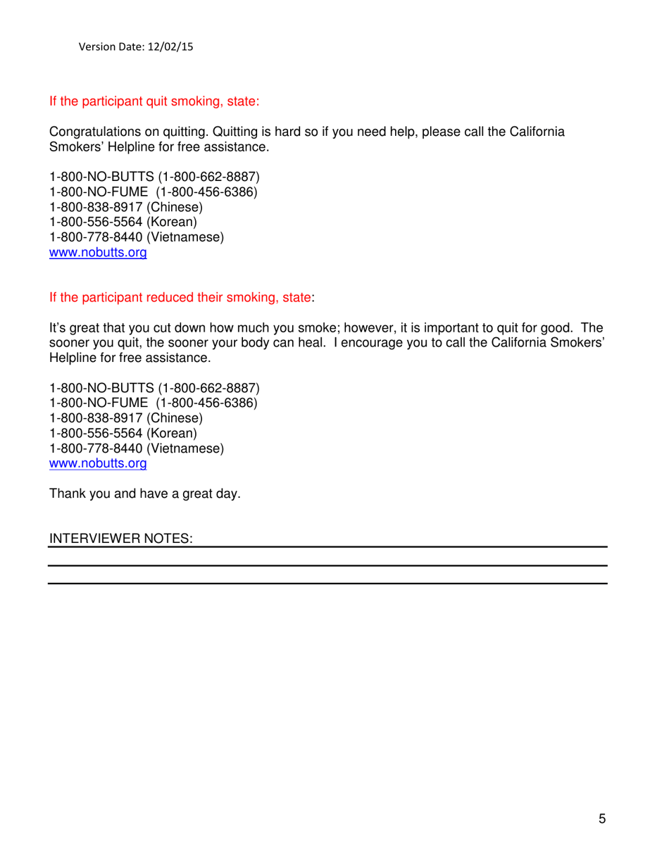 Three-Month Follow-Up Survey - California, Page 5