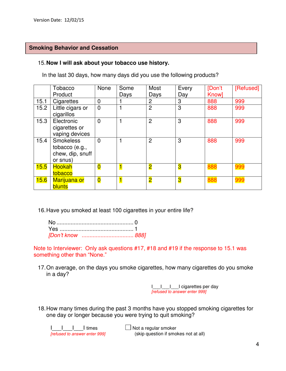 Baseline Survey - California, Page 4