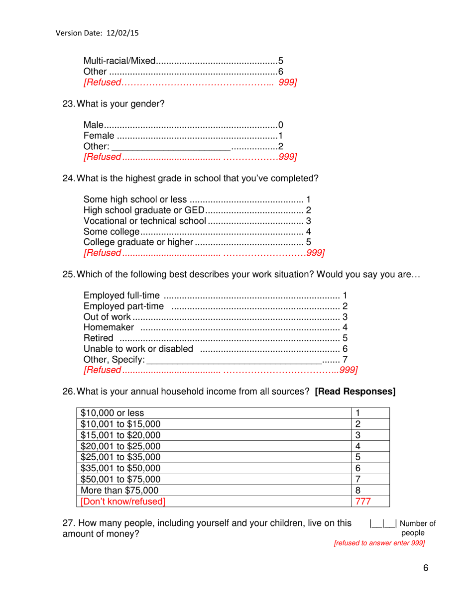 Baseline Survey - California, Page 6