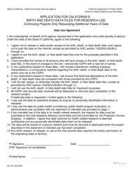 Form VS151 Application for California&#039;s Birth and Death Data Files for Research Use (Additional Years of Data) - California, Page 7