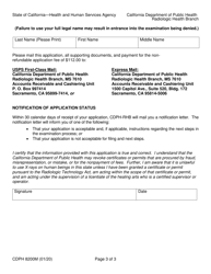 Form CDPH8200M Application for a Certificate in Mammographic Radiologic Technology - California, Page 3