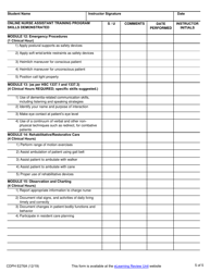 Form CDPH E276A Online Nurse Assistant Training Program Skills Checklist - California, Page 5