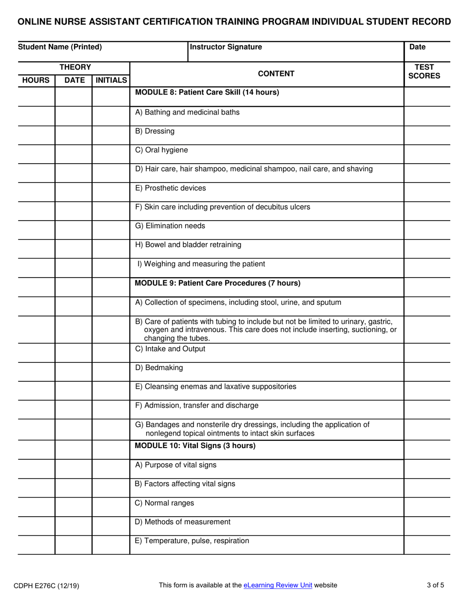 Form CDPH E276C - Fill Out, Sign Online and Download Fillable PDF ...