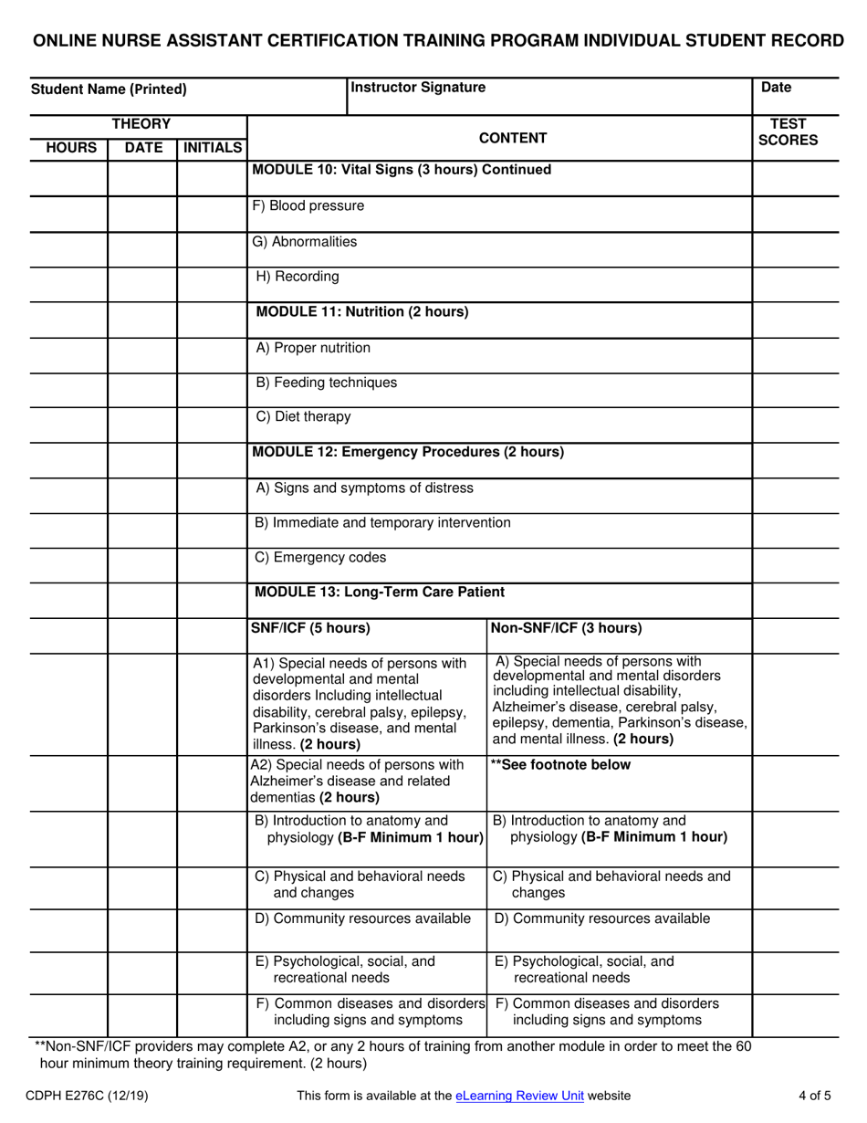 Form CDPH E276C - Fill Out, Sign Online and Download Fillable PDF ...