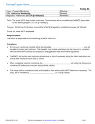 Form CDPH E276P Online Nurse Assistant Training Program Sample Policies and Procedures - California, Page 4