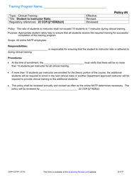 Form CDPH E276P Online Nurse Assistant Training Program Sample Policies and Procedures - California, Page 5
