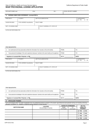 Form CDPH525 Application for Provisional License - California, Page 3