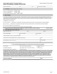 Form CDPH525 Application for Provisional License - California, Page 4