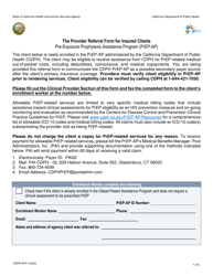Form CDPH8741 &quot;The Provider Referral Form for Insured Clients - Pre-exposure Prophylaxis Assistance Program (Prep-Ap)&quot; - California