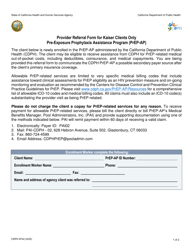Document preview: Form CDPH8742 Provider Referral Form for Kaiser Clients Only - Pre-exposure Prophylaxis Assistance Program (Prep-Ap) - California