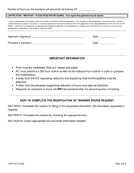 Form CDPH507 Modification of Administrator-In-training Hours Request - California, Page 2
