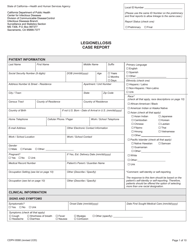 Form CDPH8588 legionellosis Case Report - California