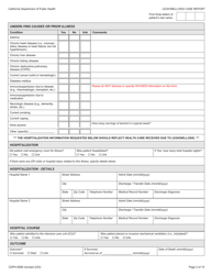 Form CDPH8588 legionellosis Case Report - California, Page 2