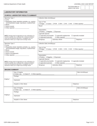 Form CDPH8588 legionellosis Case Report - California, Page 3