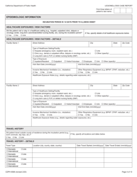 Form CDPH8588 legionellosis Case Report - California, Page 4