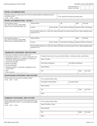 Form CDPH8588 legionellosis Case Report - California, Page 5