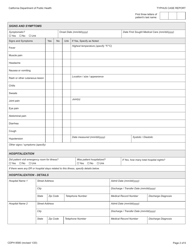 Form CDPH8580 Typhus and Other Non-spotted Fever Rickettsioses Case Report - California, Page 2