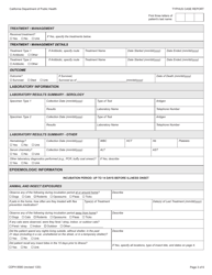 Form CDPH8580 Typhus and Other Non-spotted Fever Rickettsioses Case Report - California, Page 3