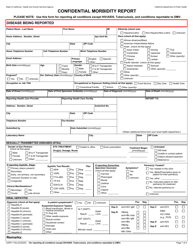 Form CDPH110A confidential Morbidity Report (Cmr) - California