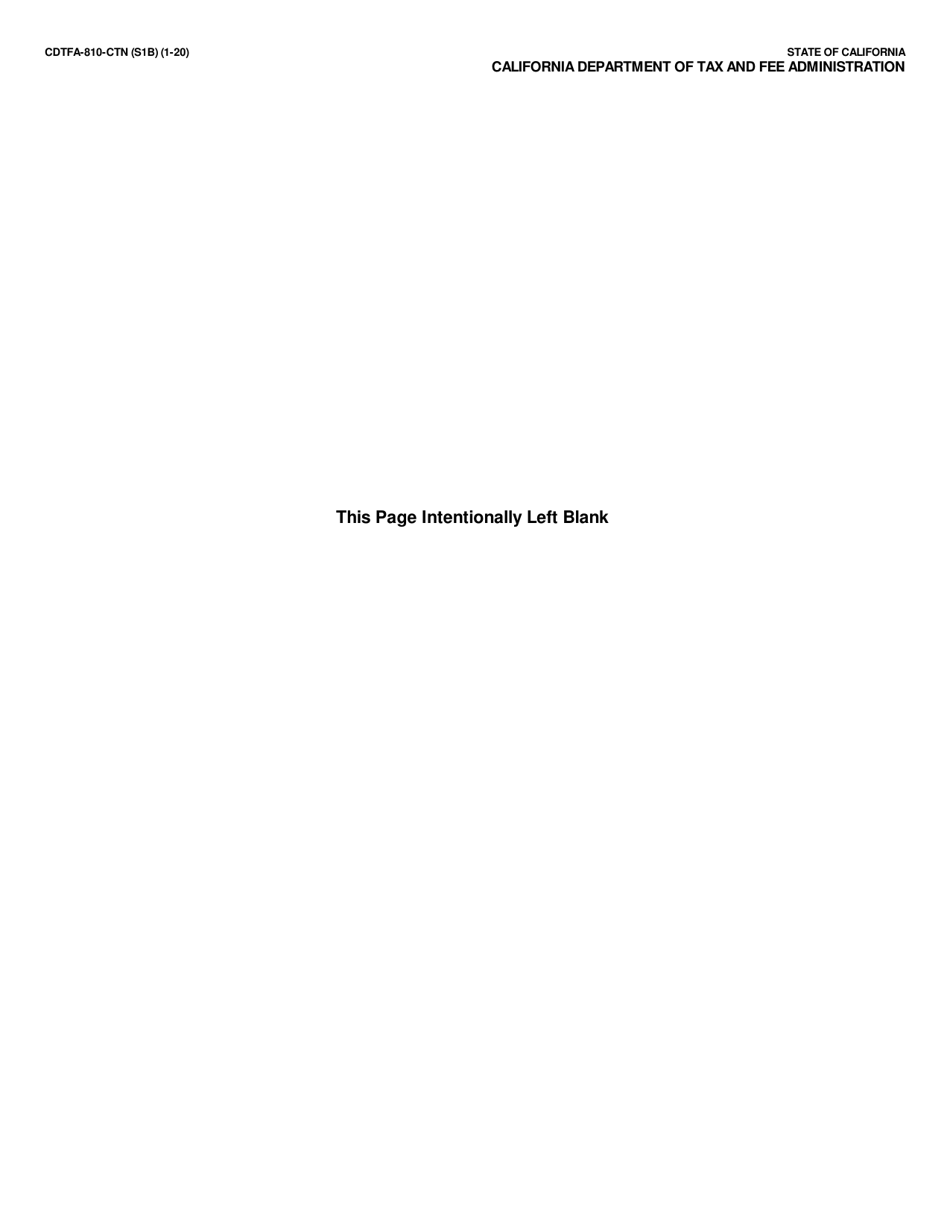 Form CDTFA-810-CTN Electronic Cigarettes and Vaping Products That Contain Nicotine Tax Disbursement Schedule - California, Page 2