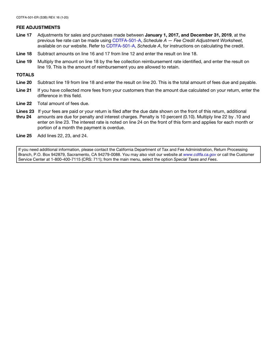 Form CDTFA-501-ER Electronic Waste Recycling Fee Return - California, Page 6