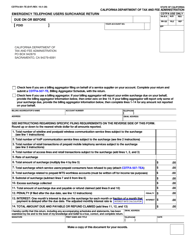 Document preview: Form CDTFA-501-TE Emergency Telephone Users Surcharge Return - California