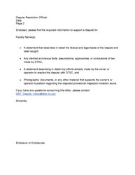 Provisional Inspection Violation Score Dispute Document - California, Page 2