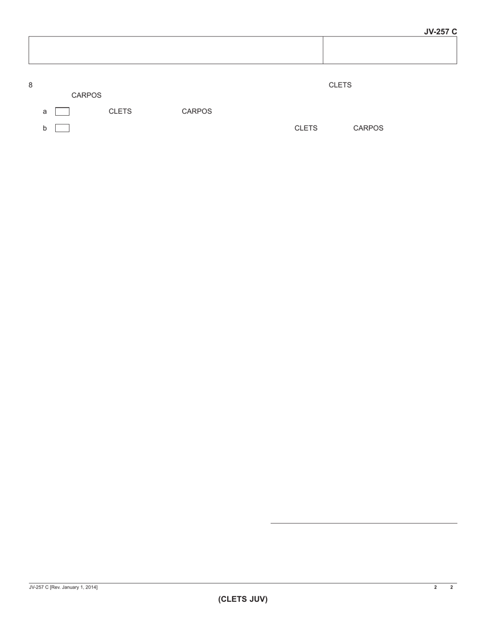 Form JV-257 C Change to Restraining Order After Hearing -juvenile (Clets-Juv) - California (Chinese), Page 2