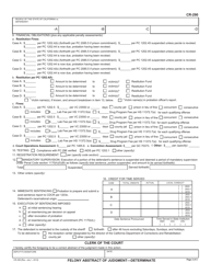Form CR-290 Felony Abstract of Judgment - Prison Commitment - Determinate - California, Page 2