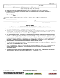 Form DE-160 (GC-040) Inventory and Appraisal - California, Page 2