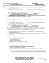 Formulario FW-012-GC S Orden Sobre La Exencion De Cuotas De La Corte Despues De La Audiencia De Reconsideracion (Corte Superior) (Dependiente O Pupilo) - California (Spanish), Page 2