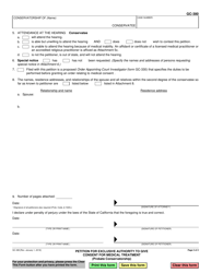 Form GC-380 Petition for Exclusive Authority to Give Consent for Medical Treatment - California, Page 2