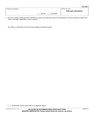 Formulario GC-220 S Petiticion De Determinaciones Especiales Para Menores Inmigrantes - California (Spanish), Page 3