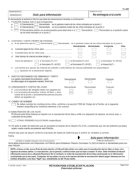 Formulario FL-200 Peticion Para Establecer Filiacion - California (Spanish), Page 2
