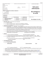 Document preview: Formulario FL-120 S Respuesta - Matrimonio/Pareja De Hecho (Derecho De Familia) - California (Spanish)