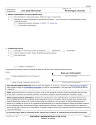Formulario FL-120 S &quot;Respuesta - Matrimonio/Pareja De Hecho (Derecho De Familia)&quot; - California (Spanish), Page 3