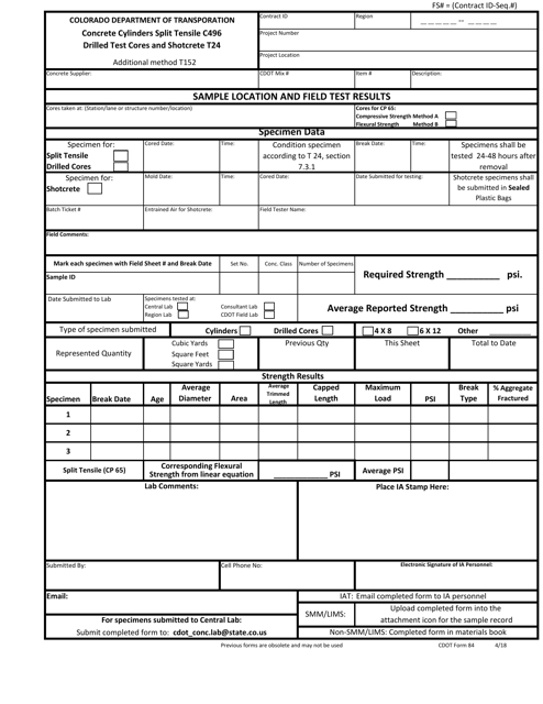 CDOT Form 84 - Fill Out, Sign Online and Download Fillable PDF ...