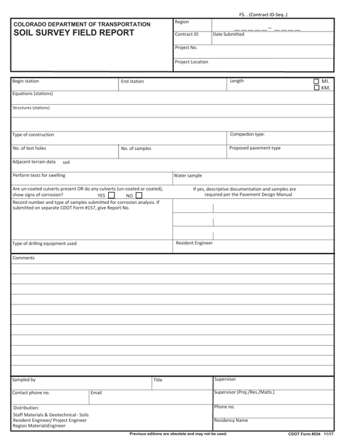 CDOT Form 554  Printable Pdf