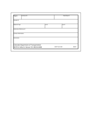 Document preview: CDOT Form 634 Sample Label (For Cans) - Colorado