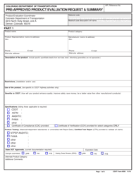 CDOT Form 595 &quot;Pre-approved Product Evaluation Request &amp; Summary&quot; - Colorado