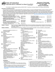 Form PD-23 Reportable Disease Confidential Case Report Form - Connecticut